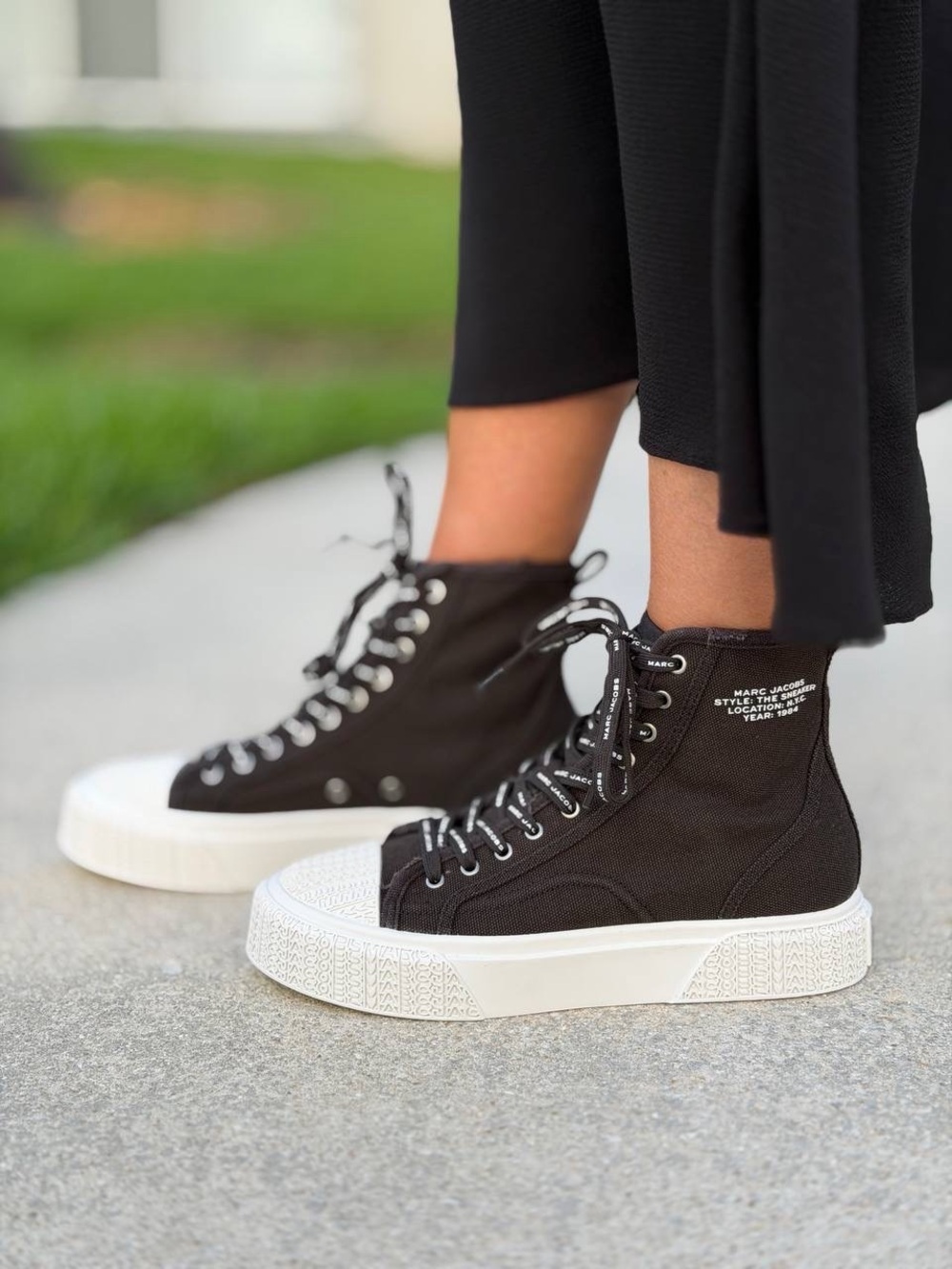 Marc Jacobs Black High Top Sneakers Chunky Platform Streetwear Shoes NWT